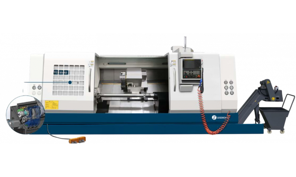 Токарный станок с ЧПУ с наклонной станиной LUZHONG TCK6163