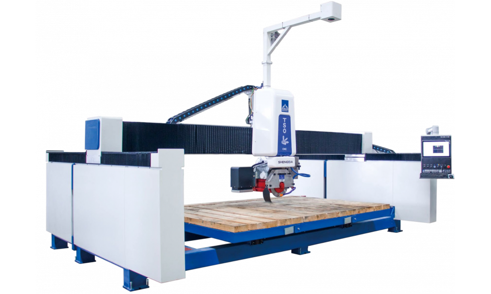 4-осевой фрезерно-мостовой станок с ЧПУ для резки камня SHENGDA TSO-CNC-4-400